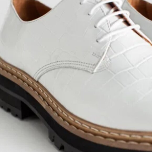 & Other Stories Platform Leather Croc Oxfords - Picture 15 of 16